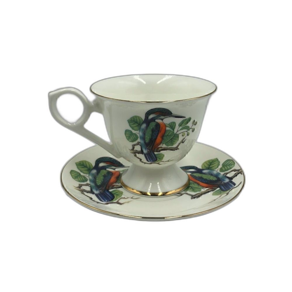 Vintage Gracie Bone China by Coastline Imports Hummingbird Teacup Saucer Set